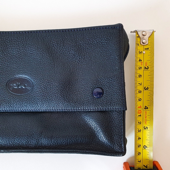 Longchamp Vintage All Leather Clutch in Navy Blue - Picture 7 of 8